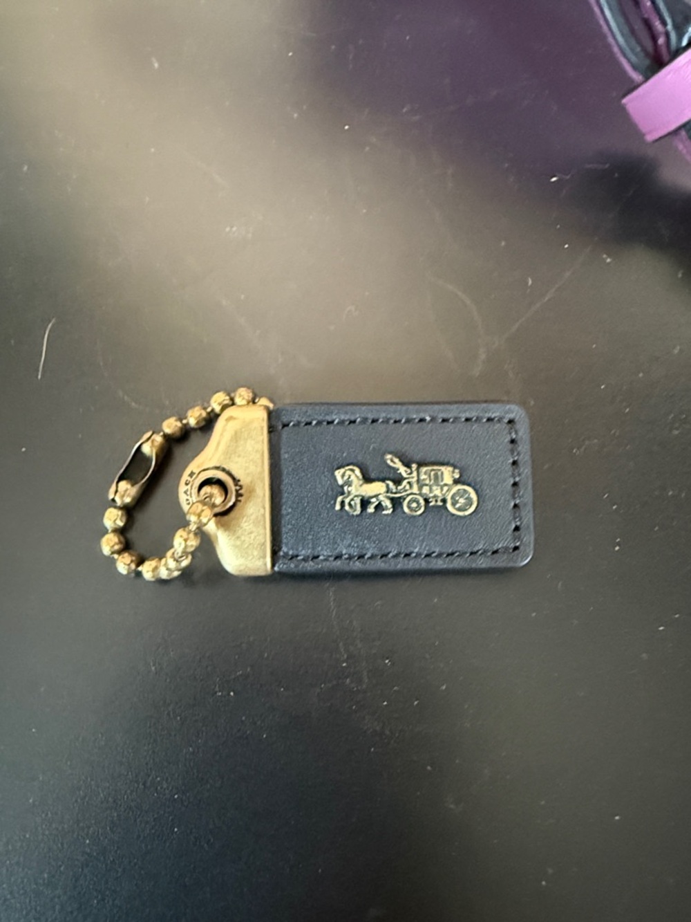 Purple Mini Tote Handbag with Black Handles - Picture 12 of 13